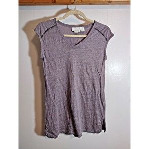 Cynthia Rowley Women's M Purple Beaded Linen Tank Top